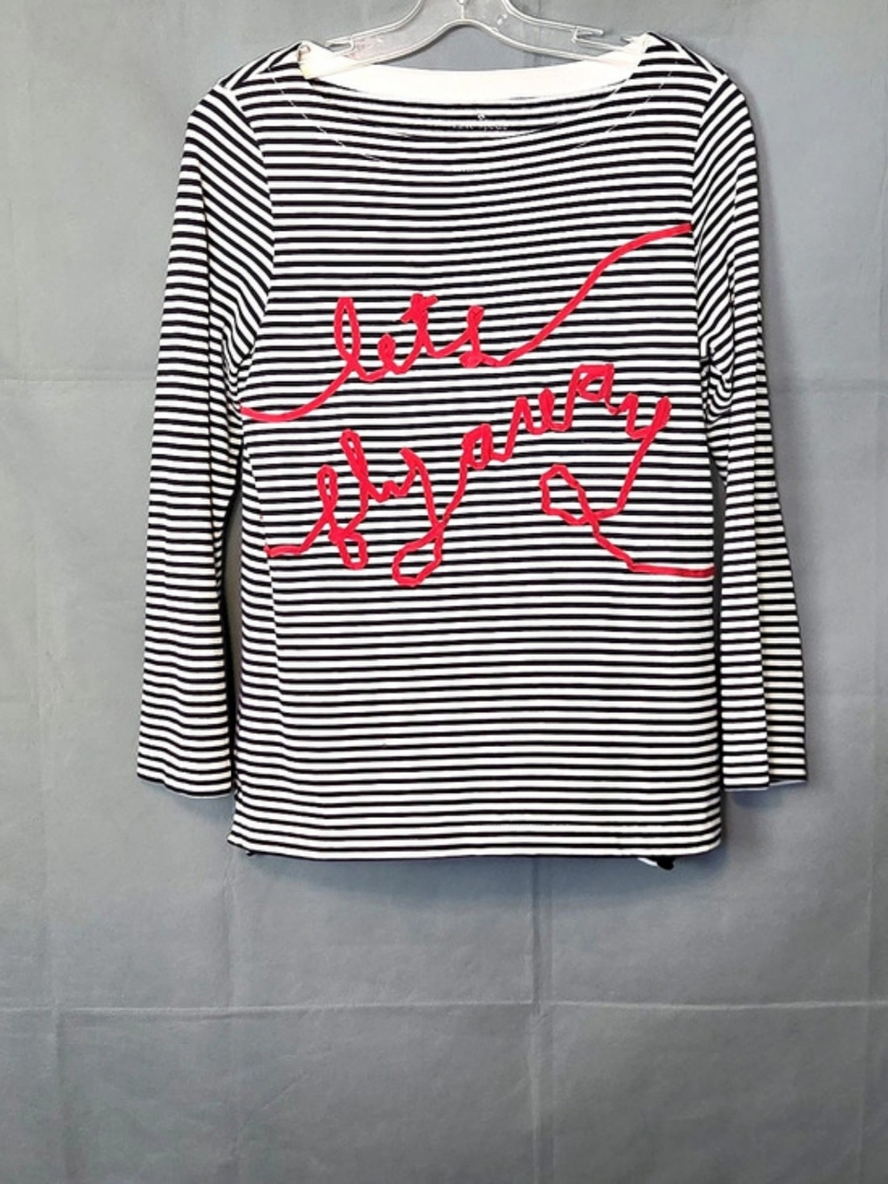kate spade new york Let's Fly Away Nautical Stripe Top White & Black